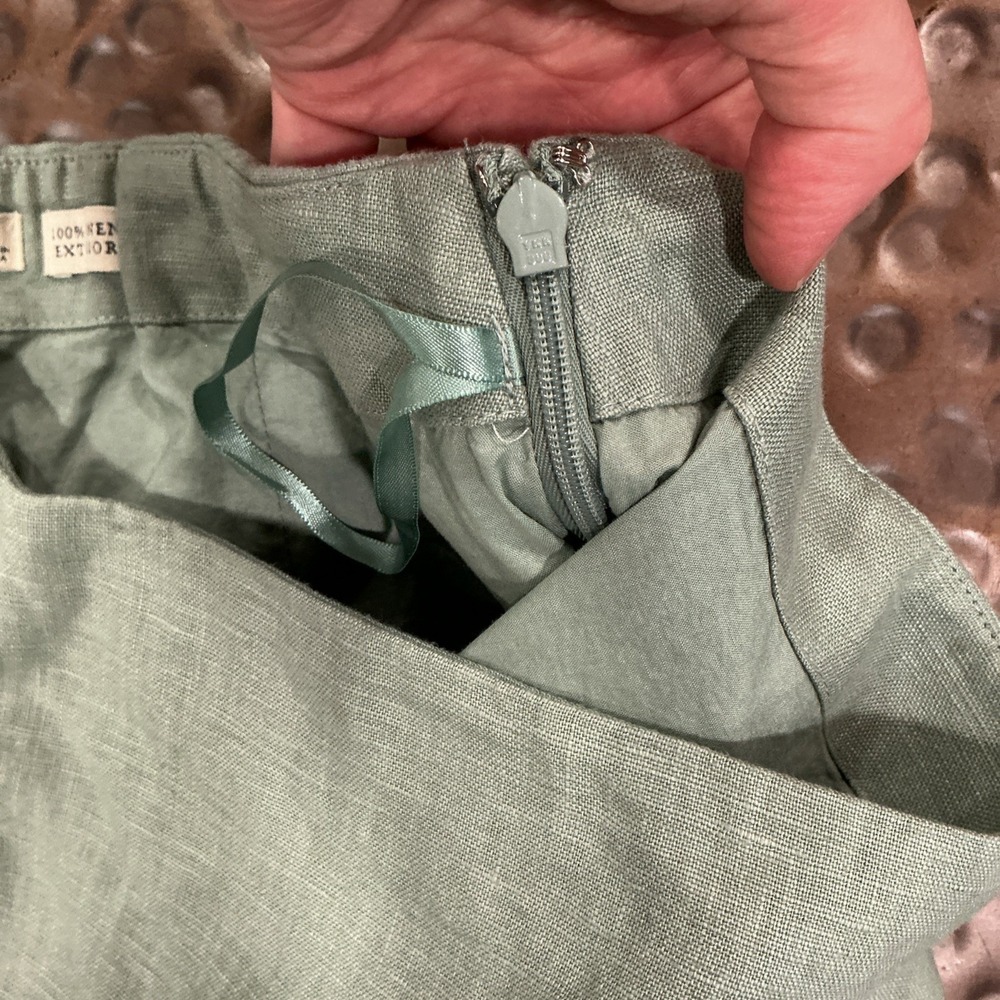 Abercrombie & Fitch Linen Skort, Medium, Green, Scalloped Hem, NWT - Picture 5 of 9